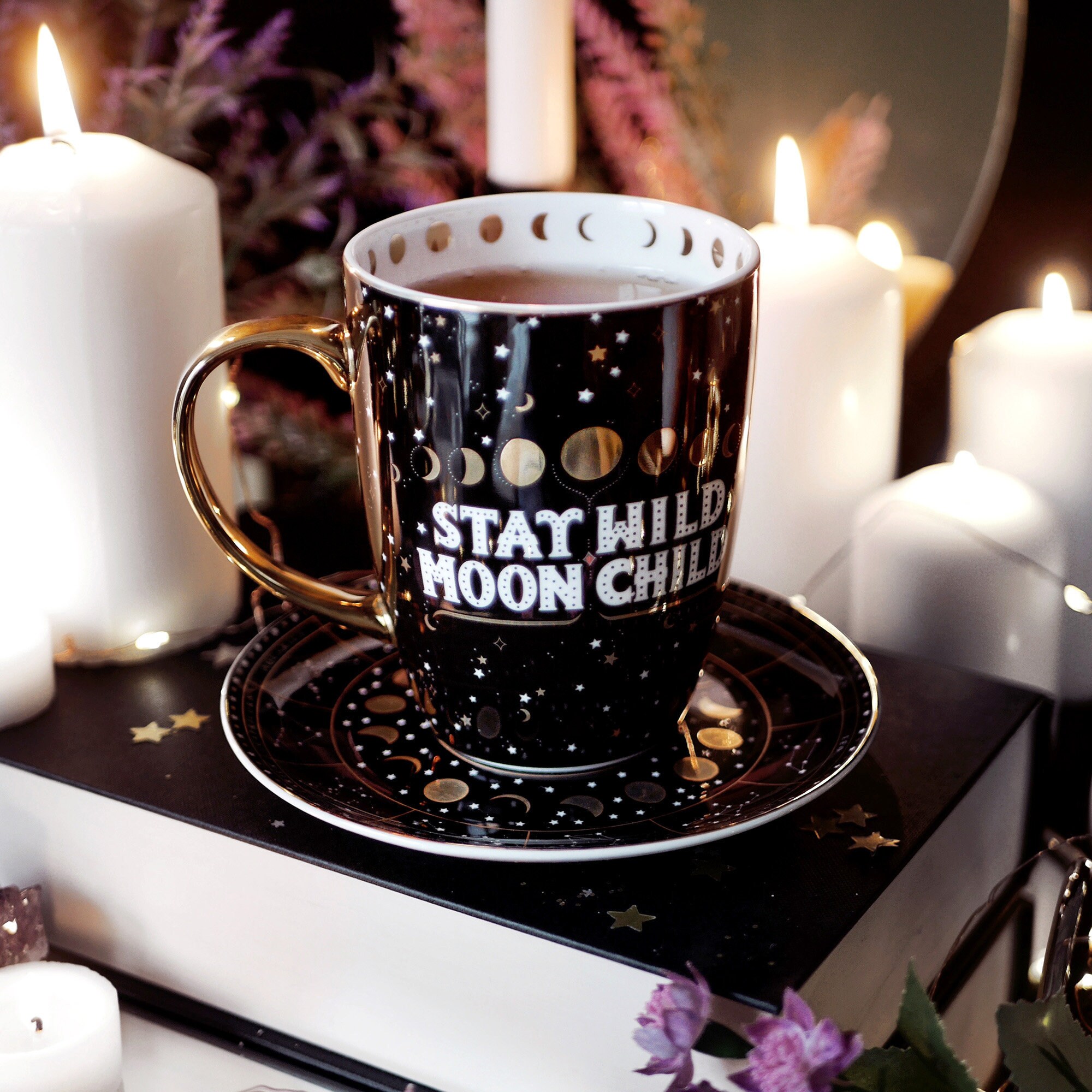 Stay Wild Moon Child Coffee Mug Black Etsy