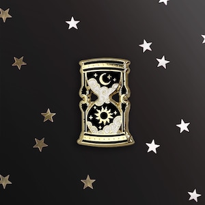 Hourglass Enamel Pin - Black