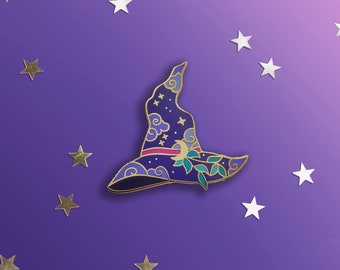 Witch's Hat Enamel Pin - Purple