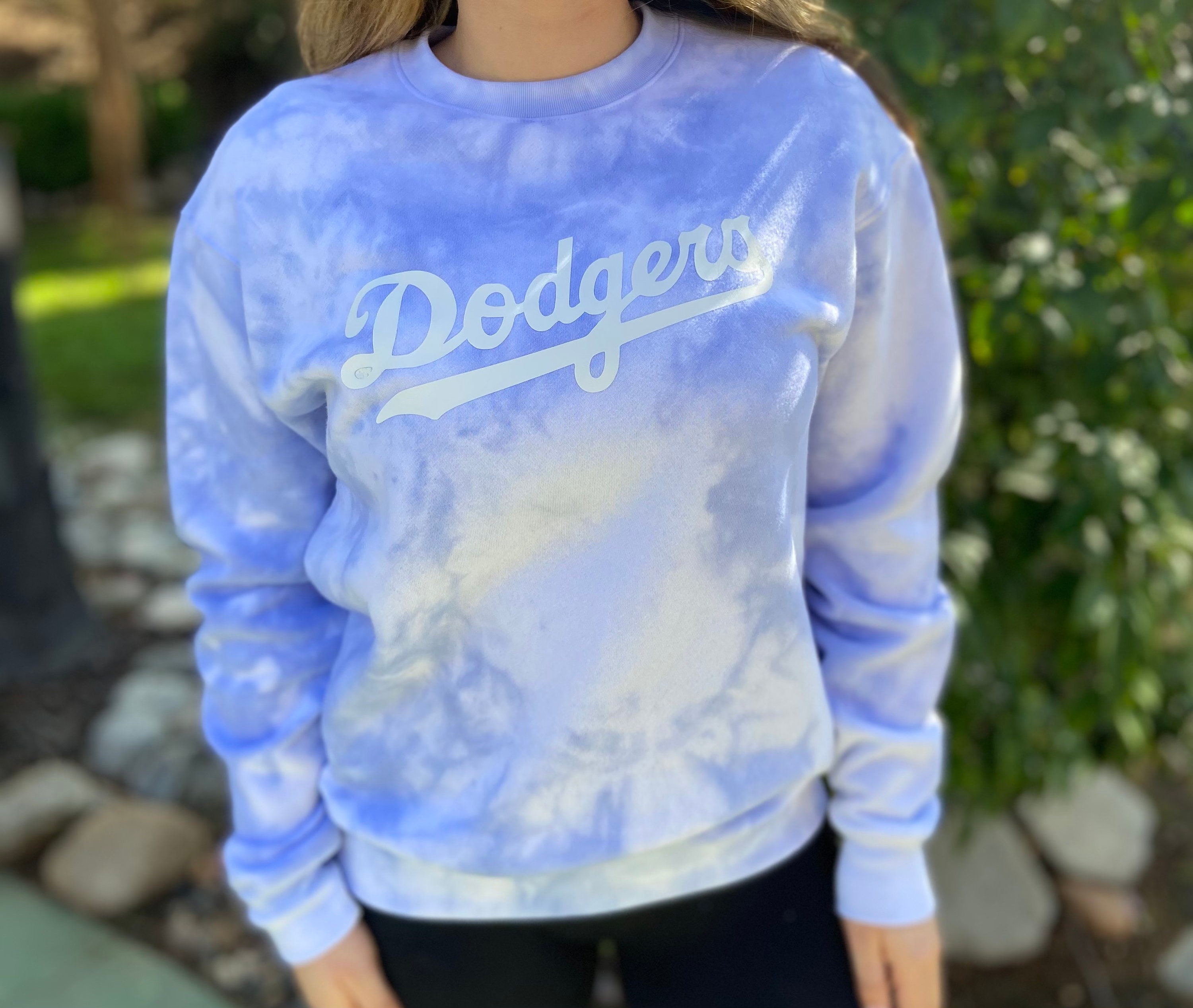 Dodgers Tie Dye Crew Sweatshirt Dodger Sweater Dodger -  New