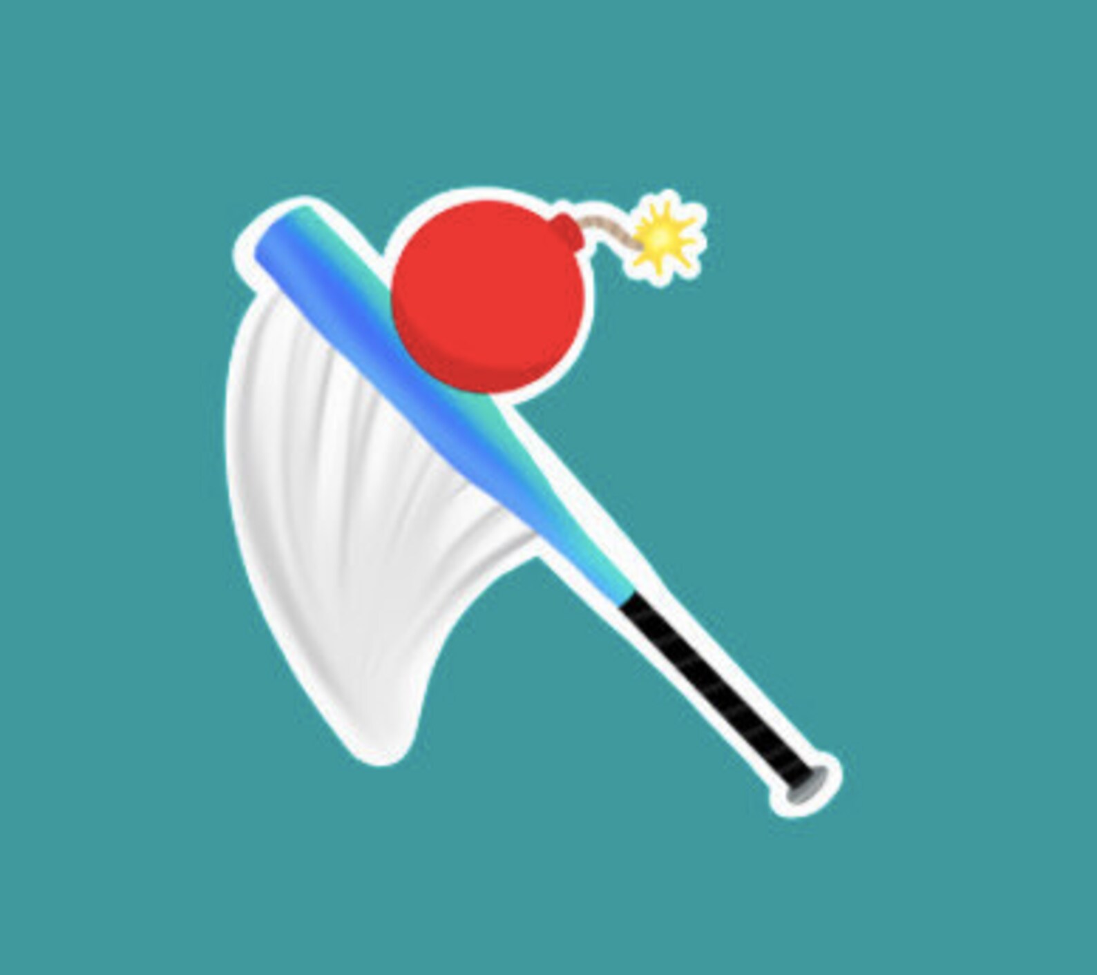 Bat Hitting Bomb Softball Team Sticker Hand Drawn Stickers Etsy