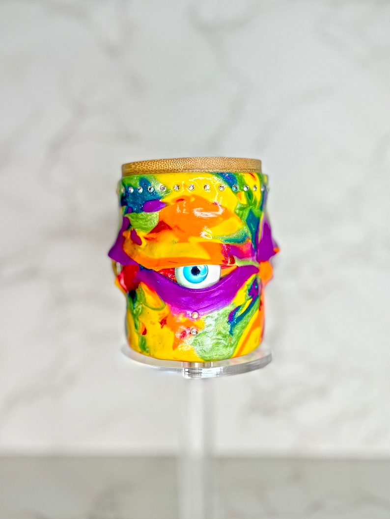 Lidded Monster Jar Rainbow Burst image 3