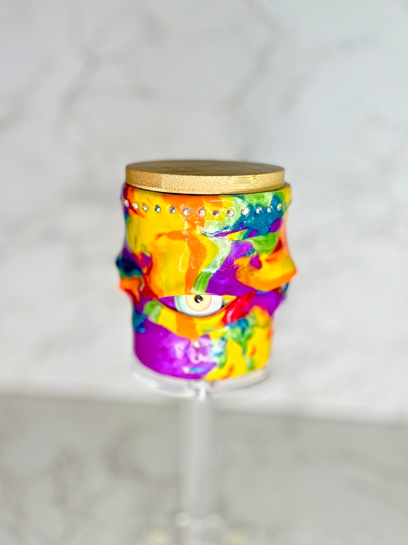 Lidded Monster Jar Rainbow Burst image 5