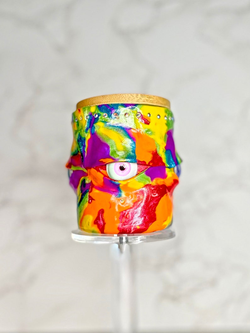 Lidded Monster Jar Rainbow Burst image 2