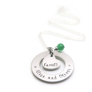 Kids Names Necklace: Hand Stamped Family Jewelry Idea for Mom