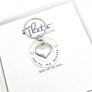 Bestie Gift - Gift for Bestie - Bestfriend -  Friend Gift - Bestfriends Gift - BFF Gift - Personalized Keychain - Hand Stamped - Handstamped