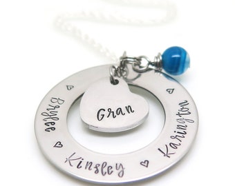 Großmutter Geschenk - personalisierte Halskette - Schmuck für Oma - Halskette für Oma - Oma Geburtstag - Gran Geschenk - Hand gestempelt Schmuck