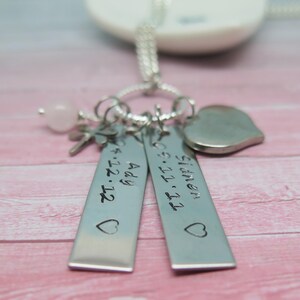 Kids Name Necklace - Personalized Necklace - Customized Family Pendant - Personalized Jewelry - Handstamped - Hand Stamped Jewelry