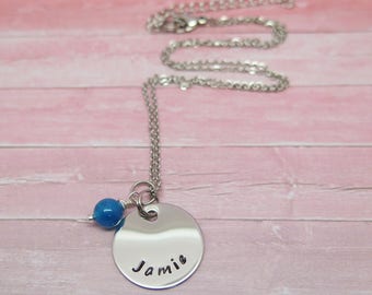 Hand Stamped Necklace - Hand Stamped Jewelry - Personalized Necklace - Custom Gift for Mom - Customized Jewelry - Grandma Pendant