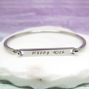 Personalized Bangle Personalized Jewelry Custom Bracelet Soul Sister Hand Stamped Jewelry Personalized Bracelet Handstamped image 1