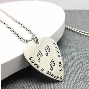 Custom Guitar Pick - Guitar Pick Necklace- Personalized Guitar Pick - Guitar Gift - Guitar Pick - Guitar Player - Hand Stamped