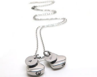 Cremation Necklace with Two Urns - Double Urn Ashes Jewellery