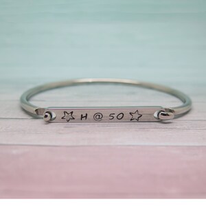 Personalized Bangle Personalized Jewelry Custom Bracelet Soul Sister Hand Stamped Jewelry Personalized Bracelet Handstamped image 5
