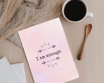 I am Enough Journal, gift for therapist, social worker gift, mental health journal, journal for writers, gift for psychologist, teacher gift