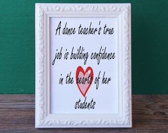 Dance Teacher Gift Printable Digital Print dance Instructor | Etsy