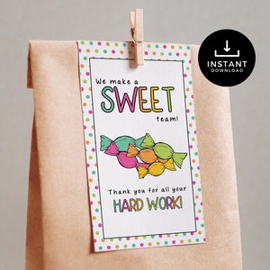 Printable Team Gift Tag, Thank You Treat Tags,  Dance/Drill Gift Tags, 2 x 3.5 inch Dance Treat Tags, Dance Bag Tags, Instant Download