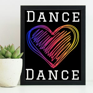 Colorful Dance Printable Art, Dancer Girly Art, Dance Studio Print, Pretty Dance Watercolor, Dancer Decor, Dance Recital Gift