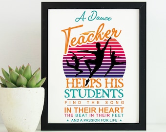 Dance Teacher Gift Printable Digital Print dance Instructor | Etsy