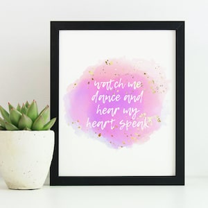 Dance Quote Print, Dancer Girly Art, Dance Studio Print, Pretty Dance Watercolor, Dancer Decor, Dance Recital Gift