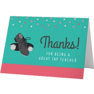 Carte imprimable de professeur de claquettes - A2 - Impression numérique - Téléchargement instantané - Cadeau de récital de danse