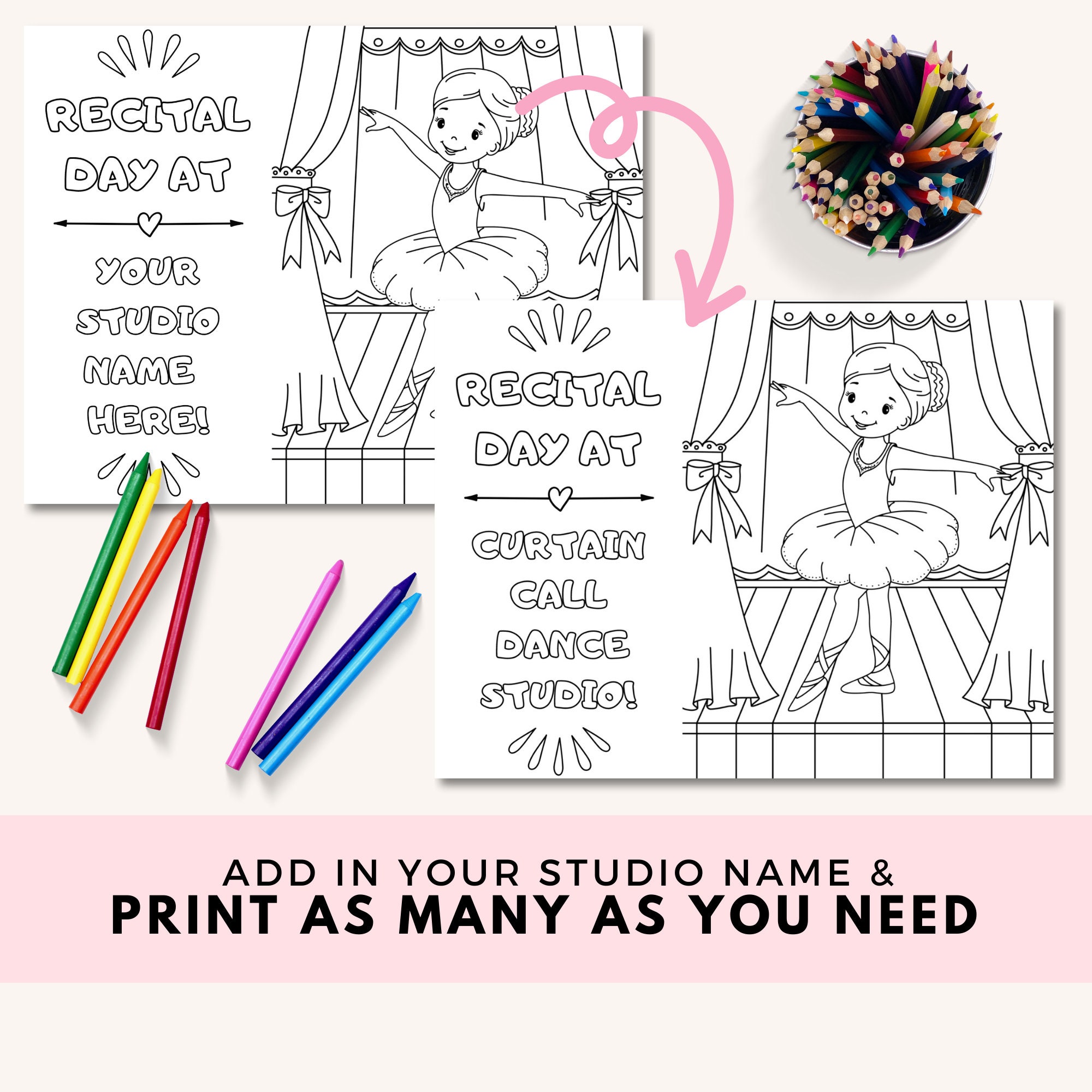 Editable Dance Recital Coloring Page - Dance Activity Page for Dance ...