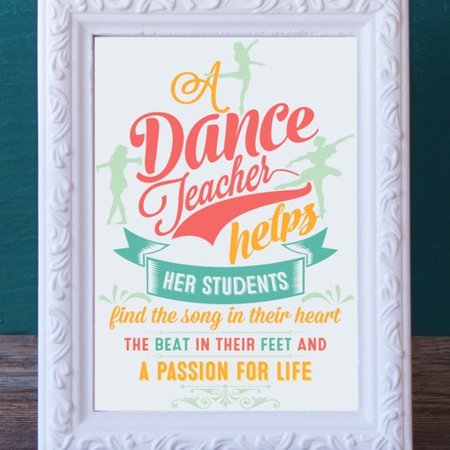 Dance Teacher Gift Printable Digital Print dance Instructor - Etsy