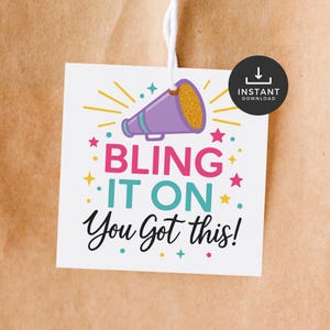 Bling It On Cheer Gift Tags | Printable Good Luck Tags for Cheerleaders