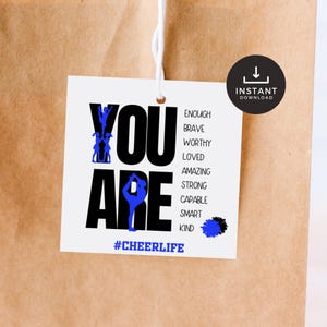 Motivational Cheerleading Tag, Cheerleader Hang Tag,  Cheerleading Competition Gift Tag, Instant Download