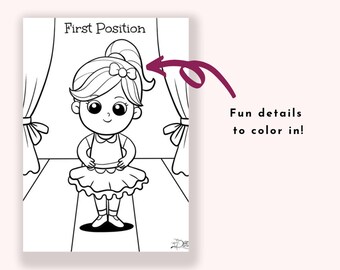 Ballet coloring pages positions