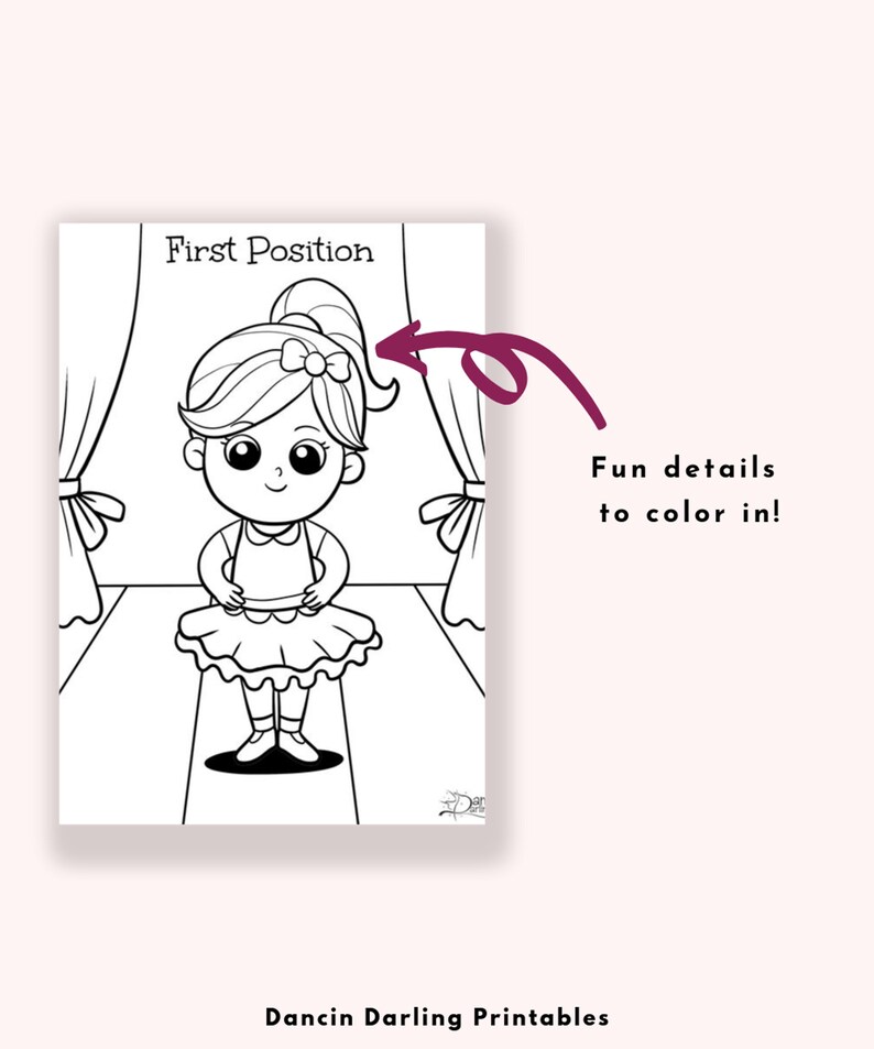 Cute First Position Coloring Page for Kindergarten