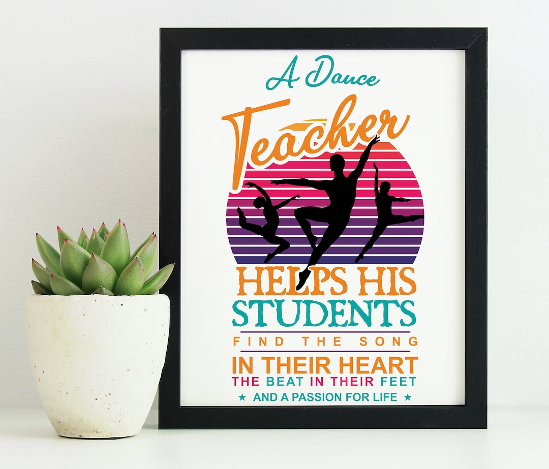Tanzlehrer Geschenk druckbar Digitaldruck Tanzlehrer Etsy.de