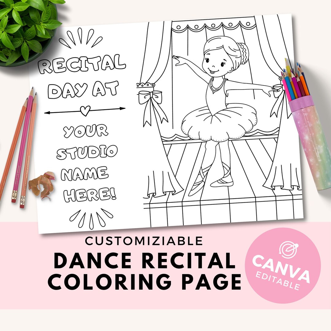 Editable Dance Recital Coloring Page - Dance Activity Page for Dance ...