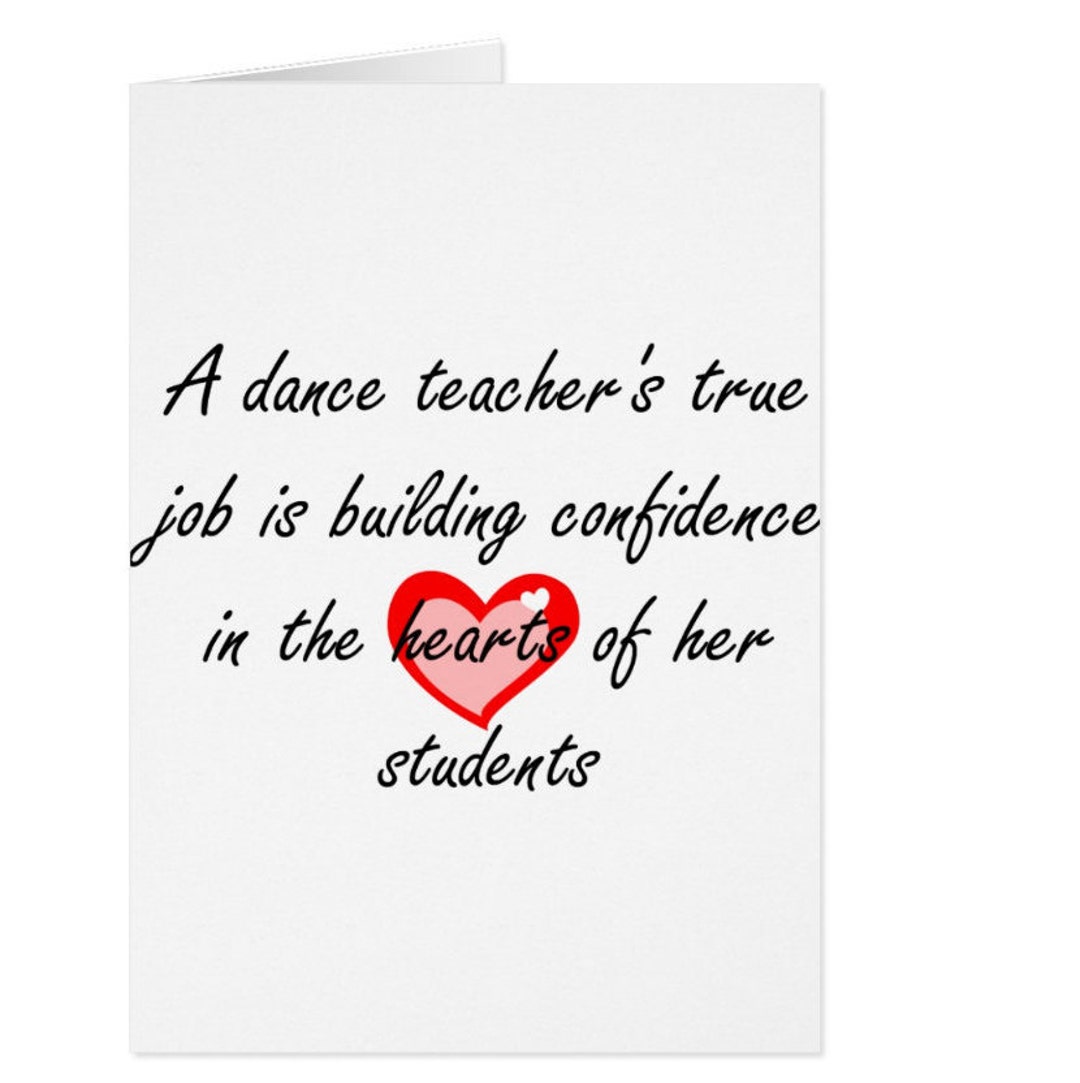 Printable Dance Teacher Card A2 Digital Print Instant Download Dance