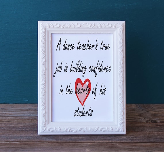 MALE Dance Instructor Gift Printable Dance Teacher Keepsake Etsy