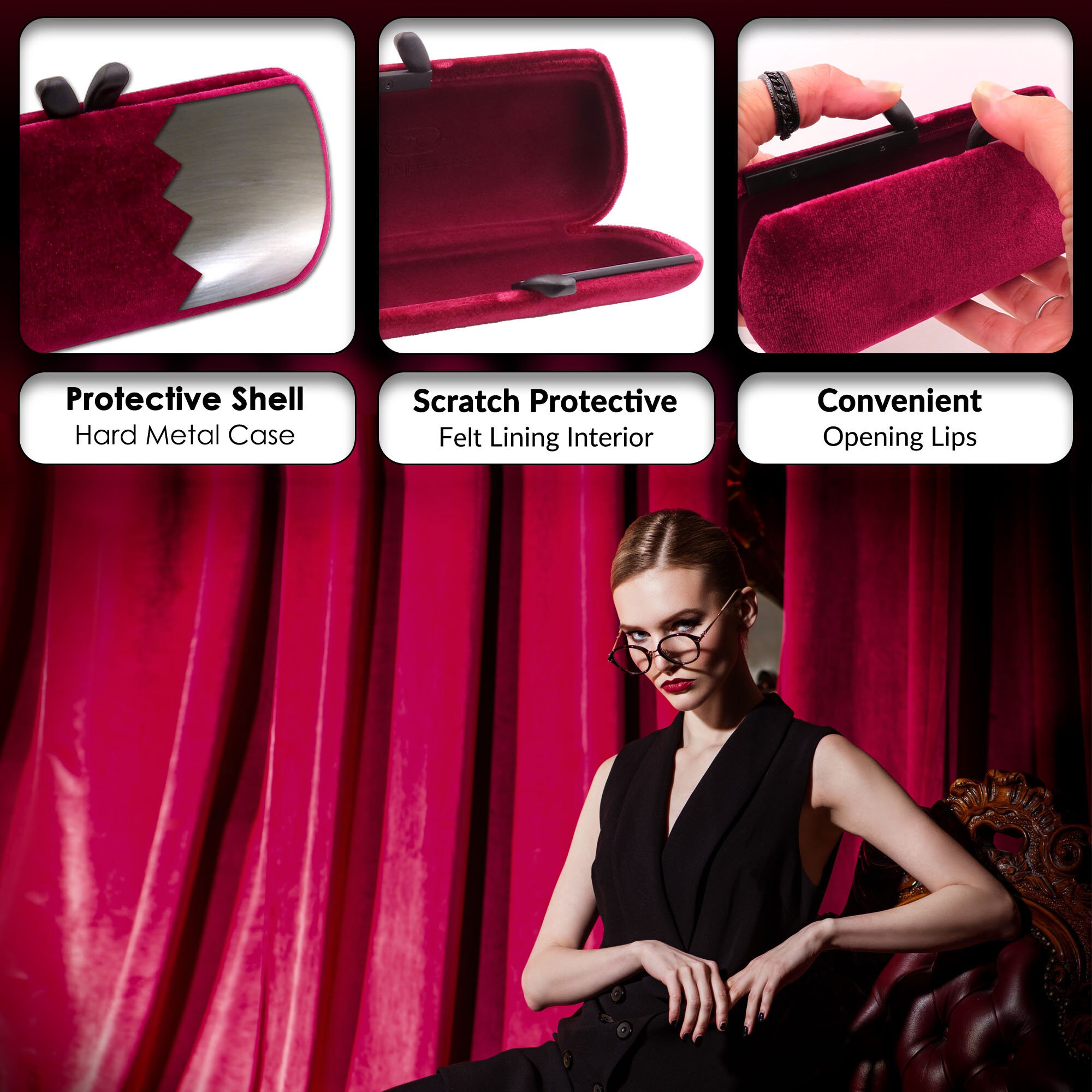 Gucci Maroon Velvet Hard Clamshell Sunglasses Glasses Case Eye case ONLY Authentic Gucci Sunglasses Hard Case Burgundy | Mercari main image 4