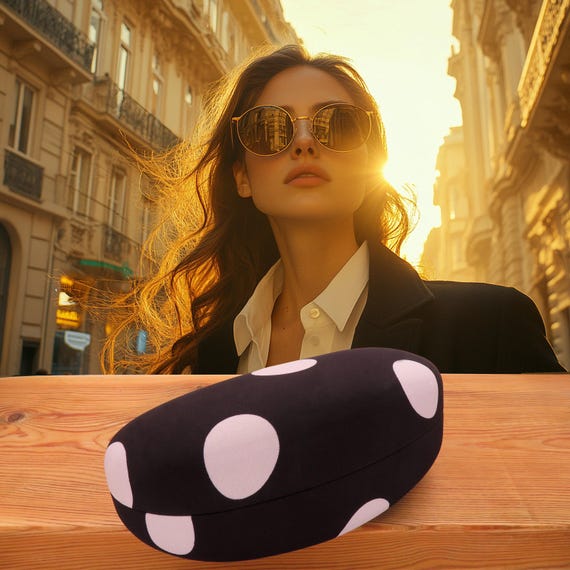 Black Round Sunglasses with Polka Dot Case Amazon.com: SA106 Polka Dot Print Plastic Heart Shape Cute  main image 2
