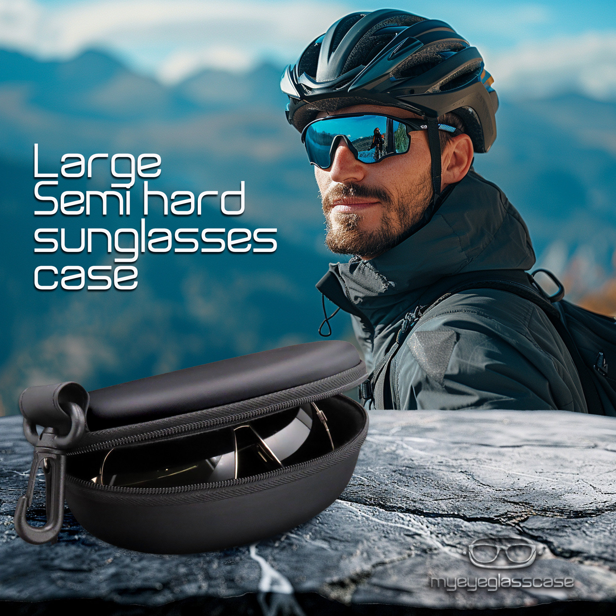Sport Sunglasses Case , Semi Hard Glasses Case With Zipper