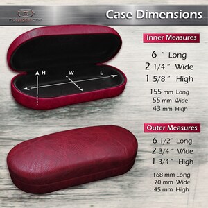 Burgundy Leatherette Hard Shell Sunglasses Case: Aviator & Rayban Frames (AS87) image 5