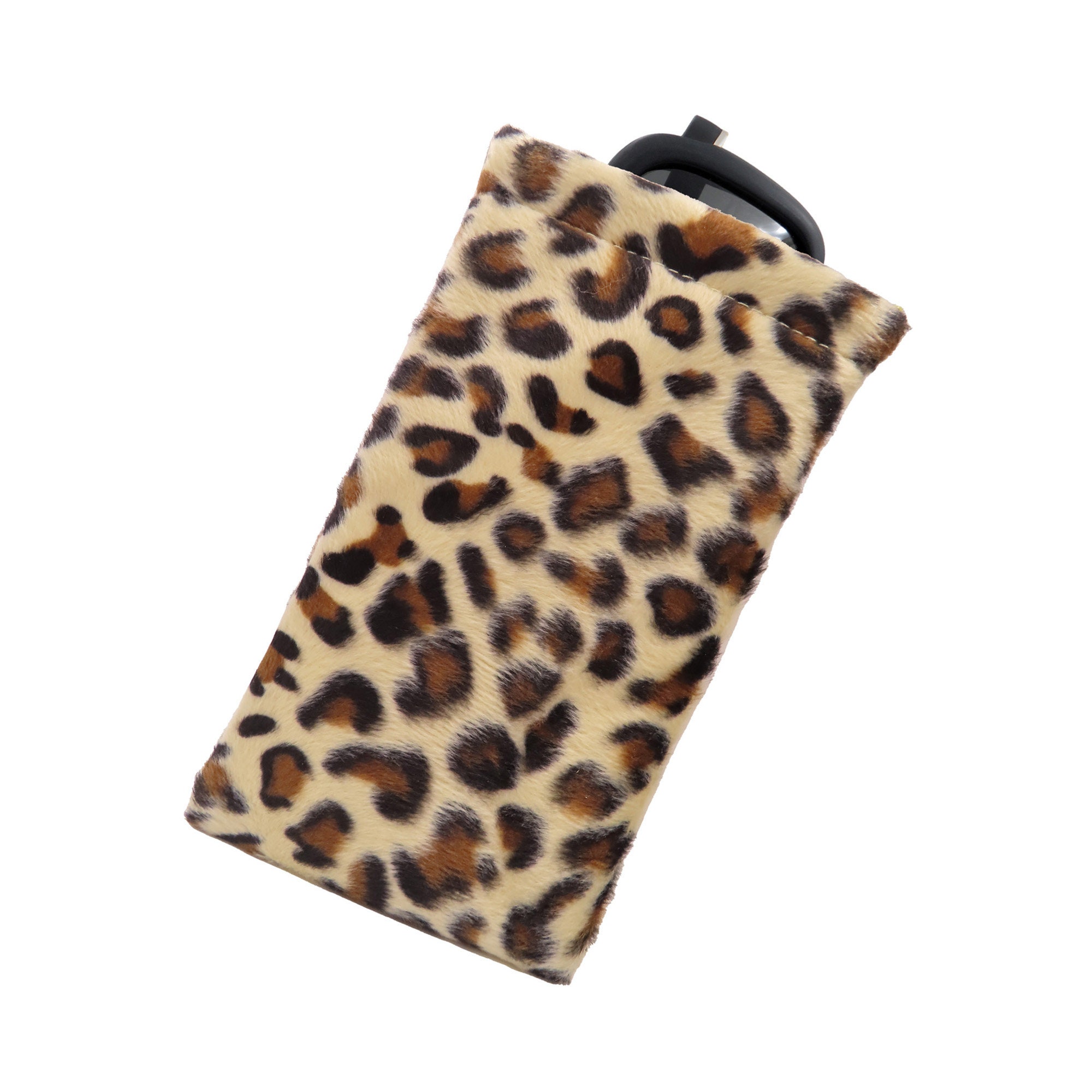 Soft Leopard Print Glasses Cases Soft Sunglasses Case - XL Eyeglass Pouch - Passport Holder  main image 4