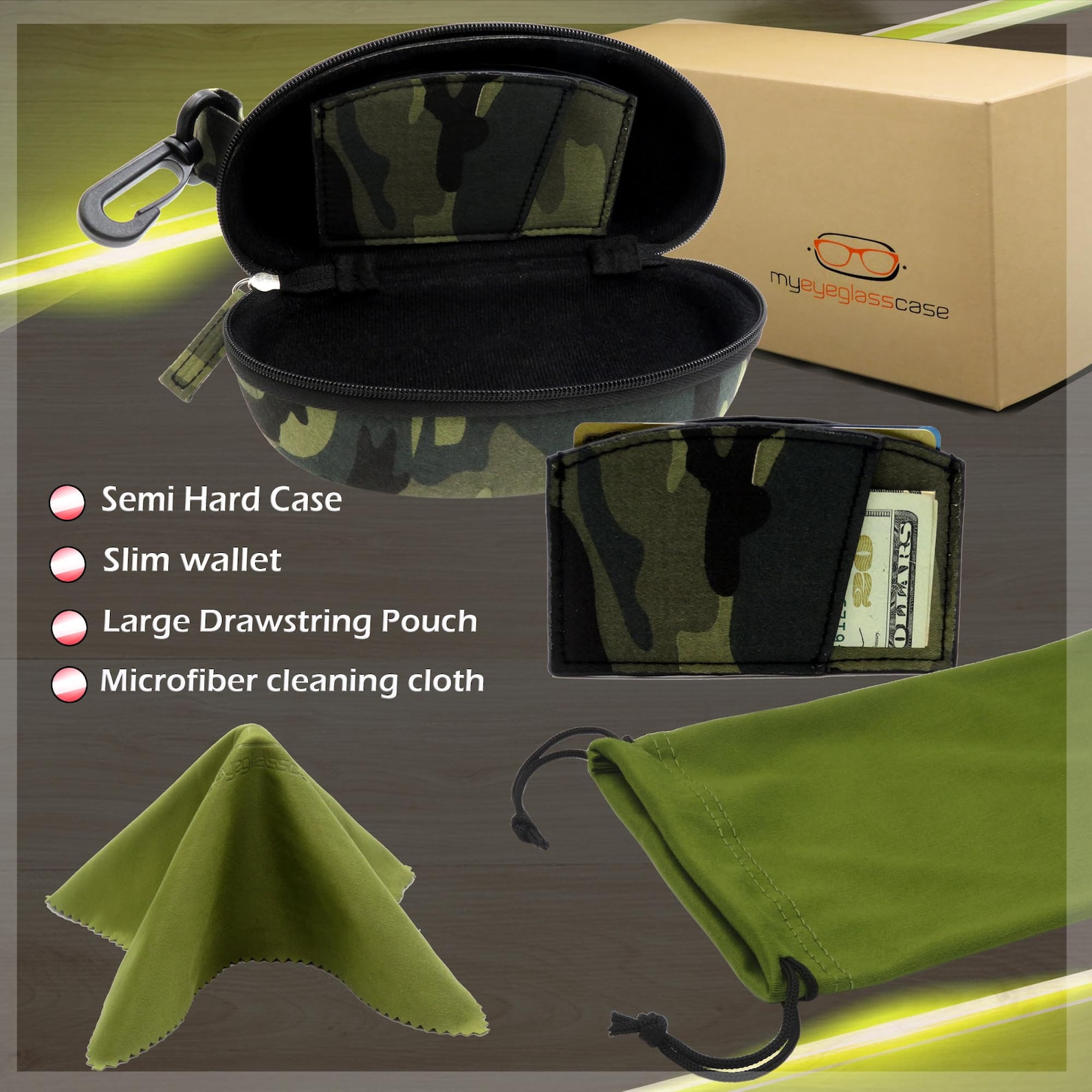 Sport Sunglasses Case with inner Slim Wallet Semi Hard Etsy