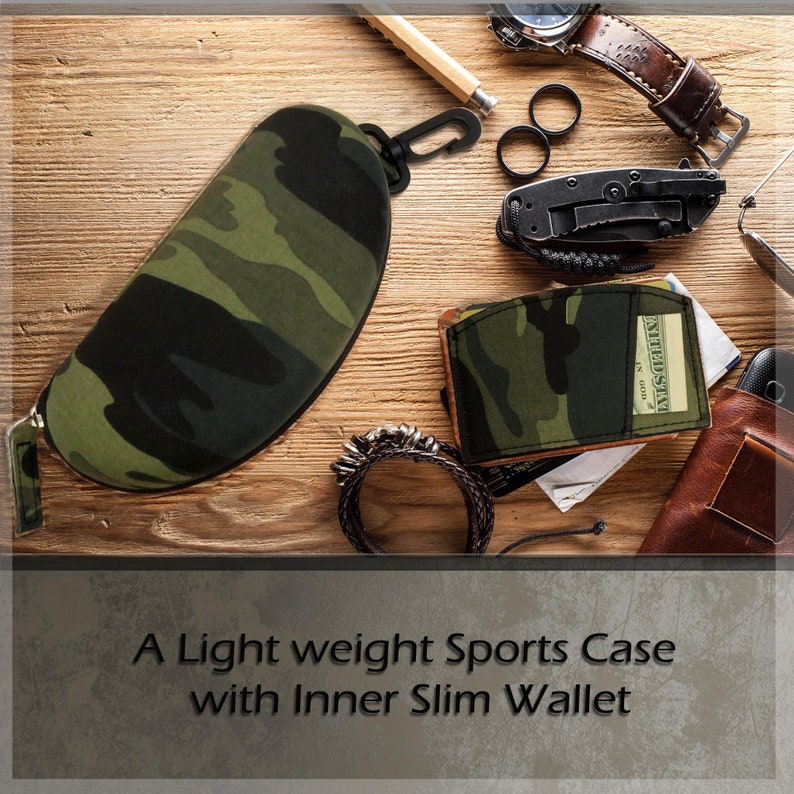 Sport Sunglasses Case With Inner Slim Wallet Semi Hard Etsy
