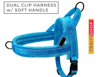 Easy To Walk - Dog or Cat Dual Clip Harness, Reflective Trim and Soft Handle, Dog Sport Harness