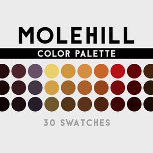 Molehill Color Palette For Procreate, Adobe Photoshop, Adobe Illustrator, Affinity Designer, Affinity Photo