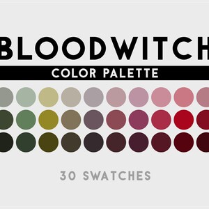 Bloodwitch Color Palette For Procreate, Adobe Photoshop, Adobe Illustrator, Affinity Designer, Affinity Photo