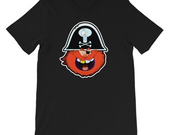 Red Beard Funny Cartoon Pirate Unisex T-Shirt