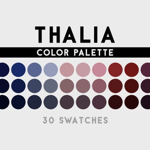 Thalia Color Palette For Procreate, Adobe Photoshop, Adobe Illustrator, Affinity Designer, Affinity Photo