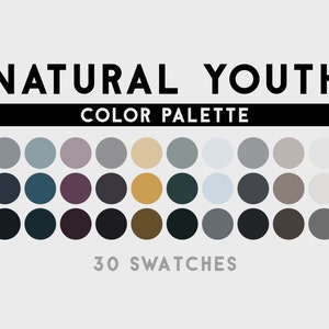 Natural Youth Color Palette For Procreate, Adobe Photoshop, Adobe Illustrator, Affinity Designer, Affinity Photo