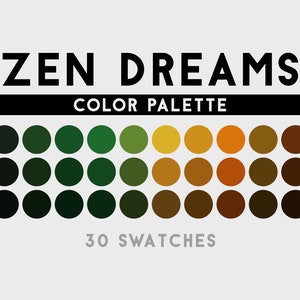Zen Dreams Color Palette For Procreate, Adobe Photoshop, Adobe Illustrator, Affinity Designer, Affinity Photo