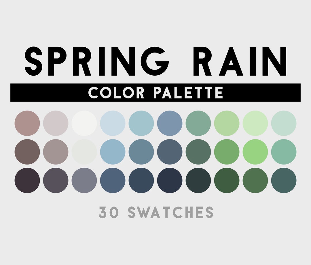 Spring Rain Color Palette for Procreate, Adobe Photoshop, Adobe ...