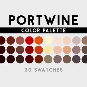Portwine Color Palette For Procreate, Adobe Photoshop, Adobe Illustrator, Affinity Designer, Affinity Photo
